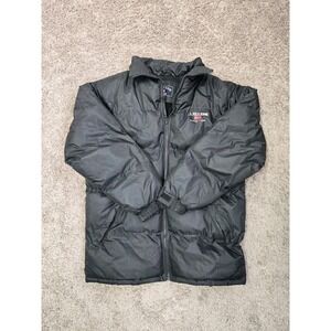 U.S. Polo Assn. Puffer Coat Black Embroidered Logo Men's Size Medium ‎ VTG Y2K